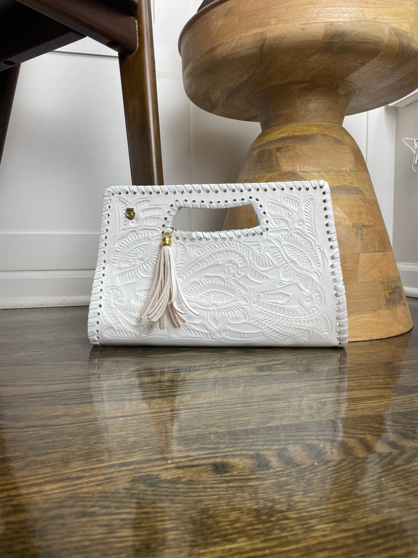 Mila Leather Oversized Clutch