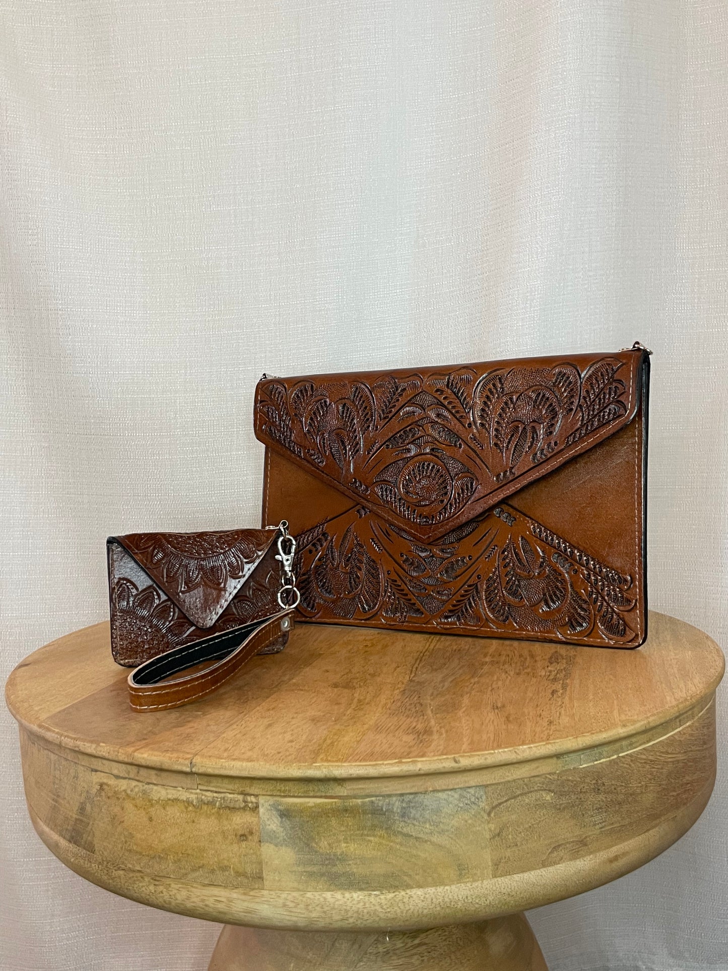 Dahlia Leather Clutch