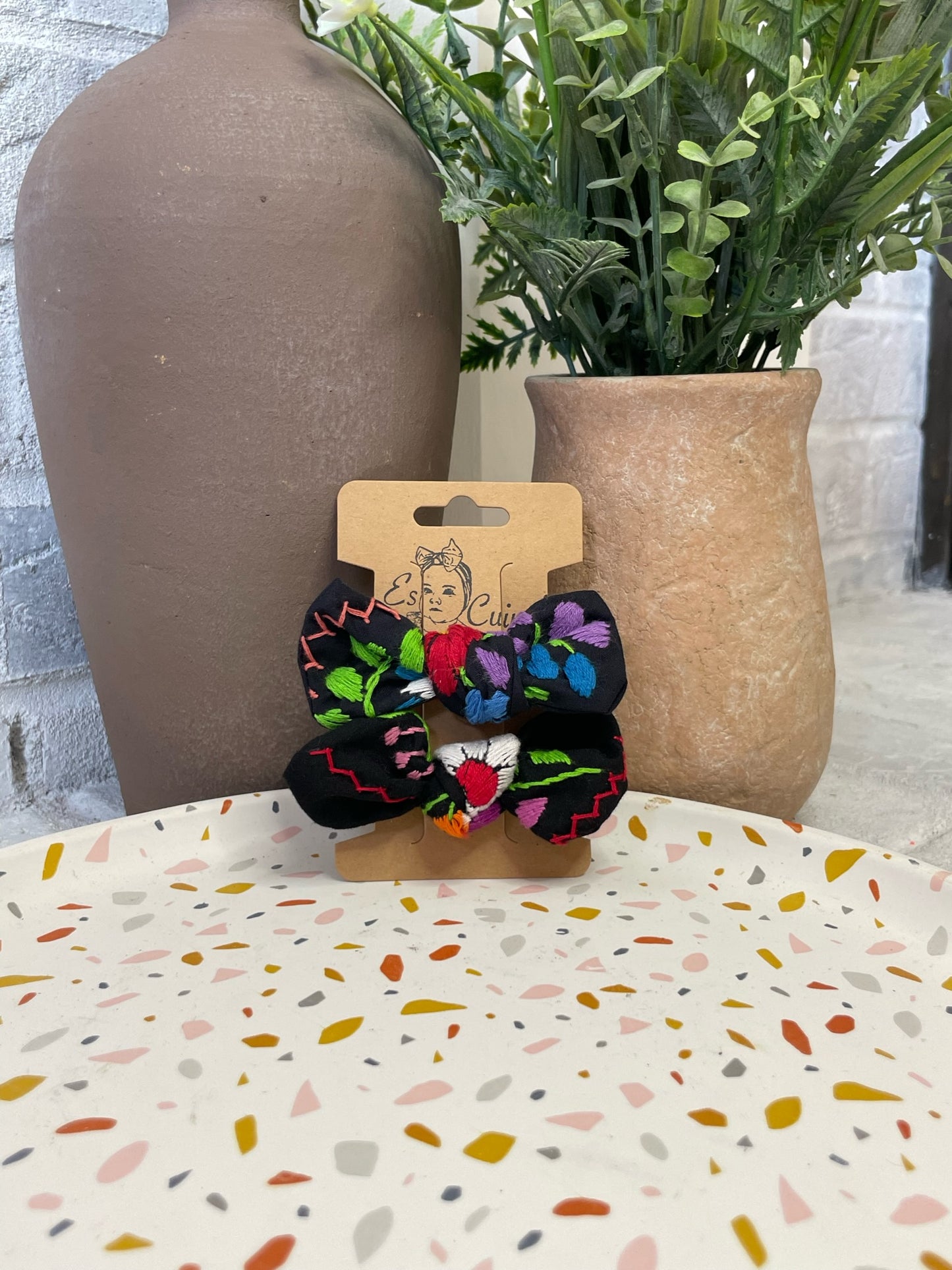 Escuincle Embroidered Hair Bow